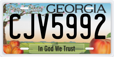 GA license plate CJV5992