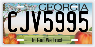 GA license plate CJV5995