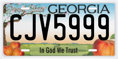 GA license plate CJV5999