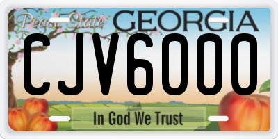 GA license plate CJV6000