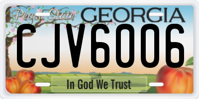 GA license plate CJV6006