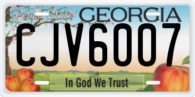 GA license plate CJV6007