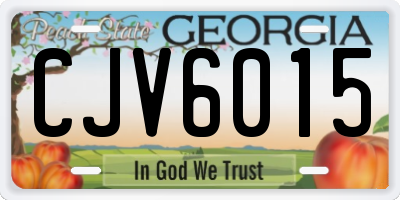 GA license plate CJV6015