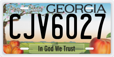 GA license plate CJV6027