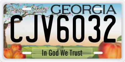 GA license plate CJV6032