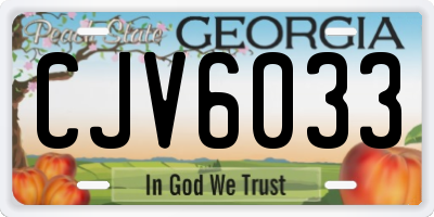 GA license plate CJV6033