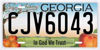 GA license plate CJV6043