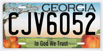 GA license plate CJV6052