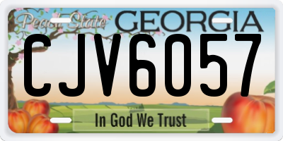 GA license plate CJV6057