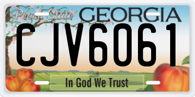 GA license plate CJV6061