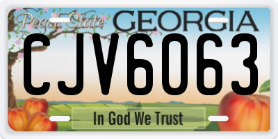 GA license plate CJV6063