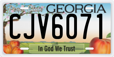GA license plate CJV6071