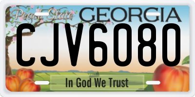 GA license plate CJV6080