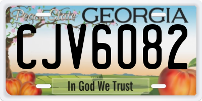 GA license plate CJV6082