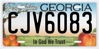 GA license plate CJV6083