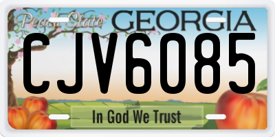 GA license plate CJV6085