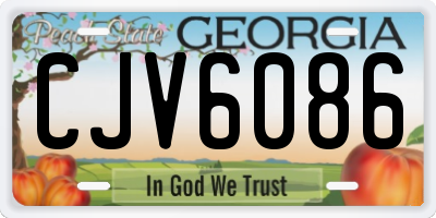 GA license plate CJV6086