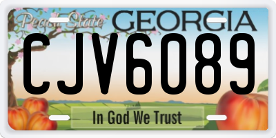 GA license plate CJV6089