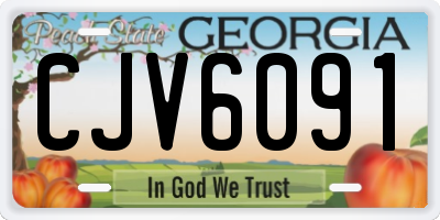 GA license plate CJV6091
