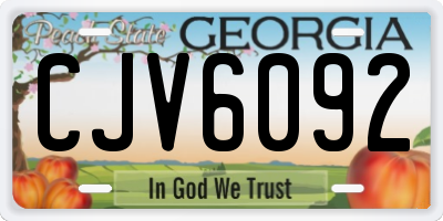 GA license plate CJV6092