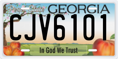GA license plate CJV6101
