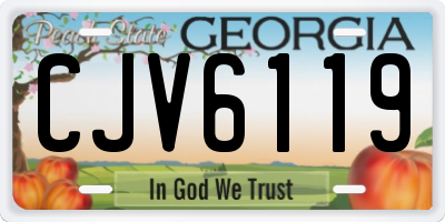 GA license plate CJV6119