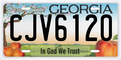 GA license plate CJV6120