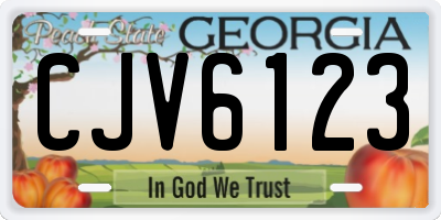 GA license plate CJV6123