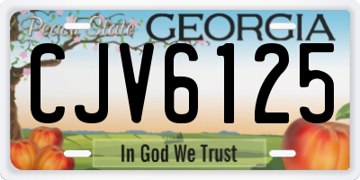 GA license plate CJV6125