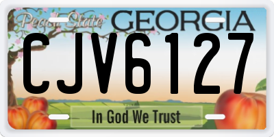 GA license plate CJV6127
