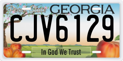 GA license plate CJV6129