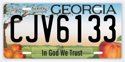 GA license plate CJV6133