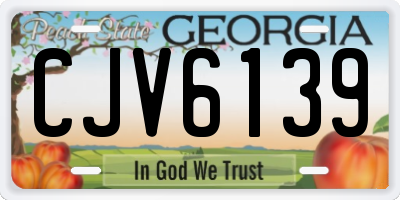 GA license plate CJV6139
