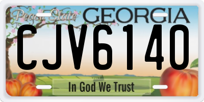 GA license plate CJV6140