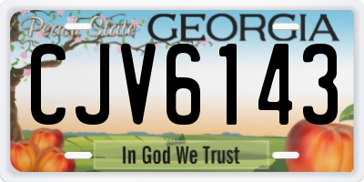 GA license plate CJV6143