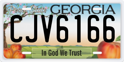 GA license plate CJV6166