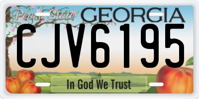 GA license plate CJV6195