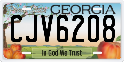 GA license plate CJV6208