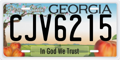 GA license plate CJV6215