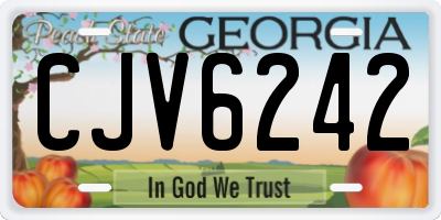 GA license plate CJV6242