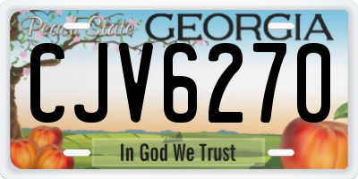GA license plate CJV6270