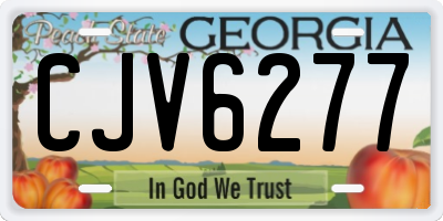 GA license plate CJV6277