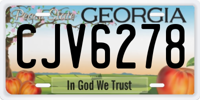 GA license plate CJV6278