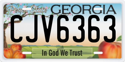 GA license plate CJV6363