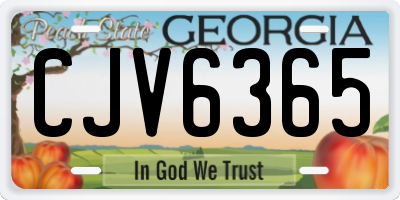 GA license plate CJV6365