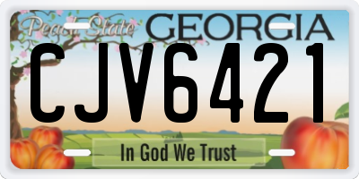 GA license plate CJV6421