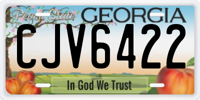 GA license plate CJV6422