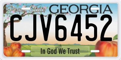GA license plate CJV6452