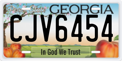 GA license plate CJV6454