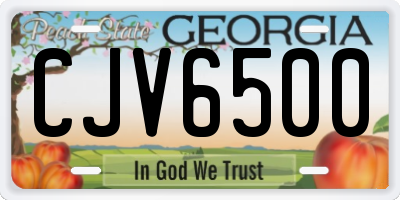 GA license plate CJV6500